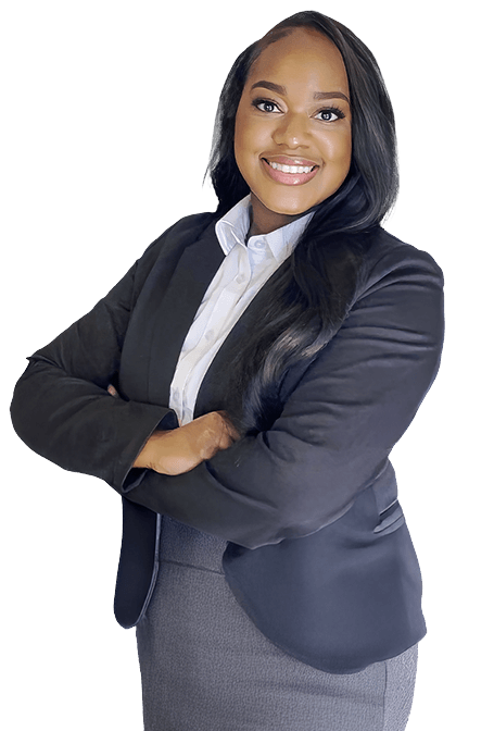 A woman in business attire with long dark hair smiles confidently, standing with arms crossed against a white background. A woman in business attire with long dark hair smiles confidently, standing with arms crossed against a white background.
